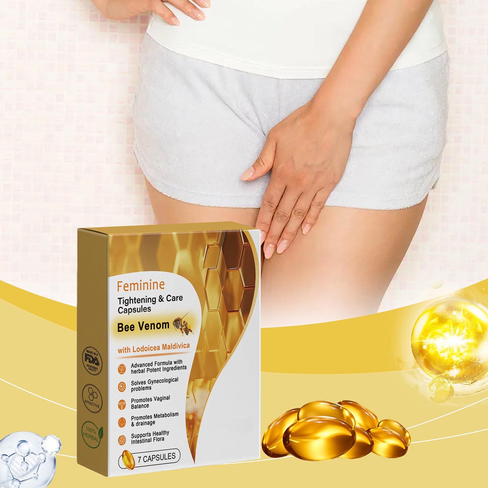 Health Wellness Product - Bee Capsules Honey Bee Health Supplement
