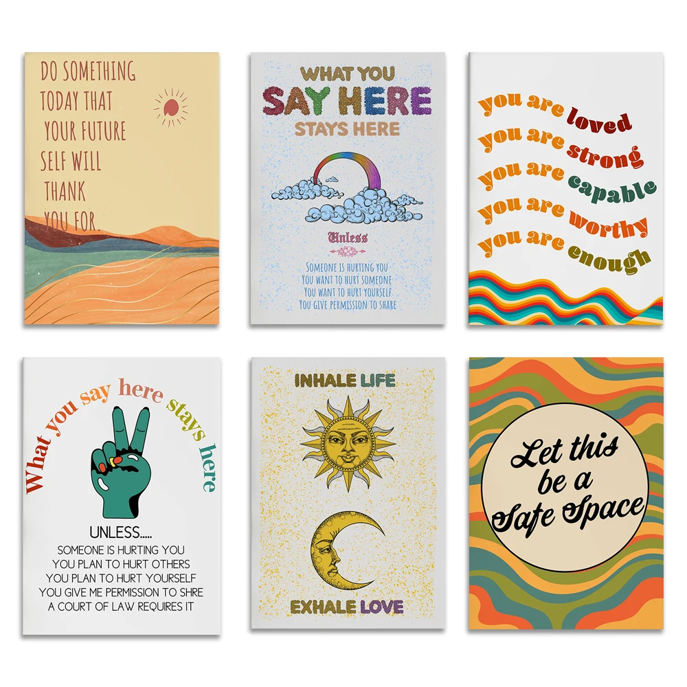 Health Wellness Poster - Self Care Mental Health Therapy Posters