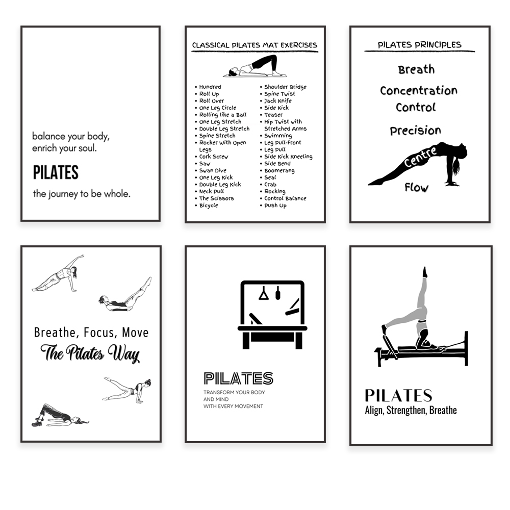 Pilates poses, pilates princip - огляд і ціна Health Wellness Poster