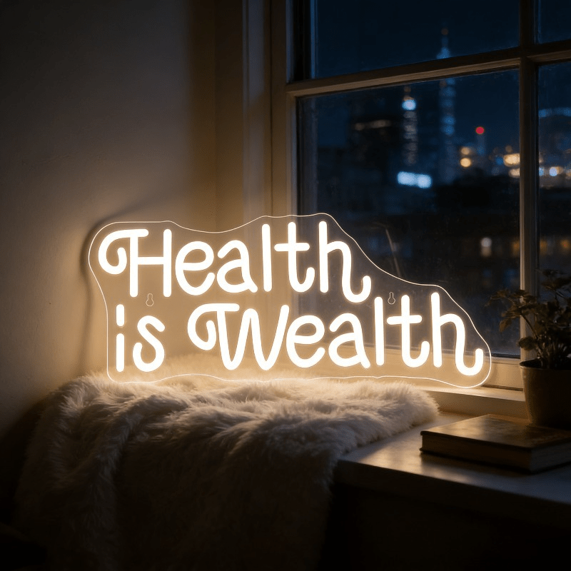 Health is Wealth Neon Sign LED - огляд і ціна Health Wellness And Lifestyle
